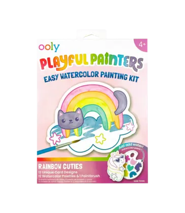 Ooly Ooly Playful Painters Easy Watercolor Painting Kit - Rainbow Cuties