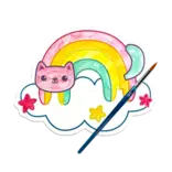 Ooly Ooly Playful Painters Easy Watercolor Painting Kit - Rainbow Cuties