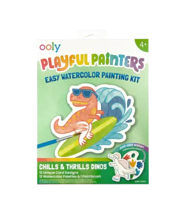 Ooly Ooly Playful Painters Easy Watercolor Painting Kit - Chills & Thrills Dinos