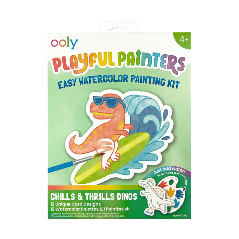 Ooly Ooly Playful Painters Easy Watercolor Painting Kit - Chills & Thrills Dinos