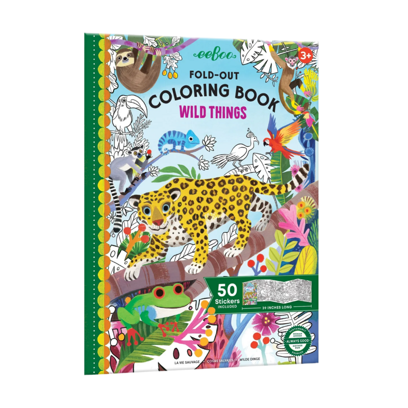 eeboo Fold-Out Coloring Book - Wild Things