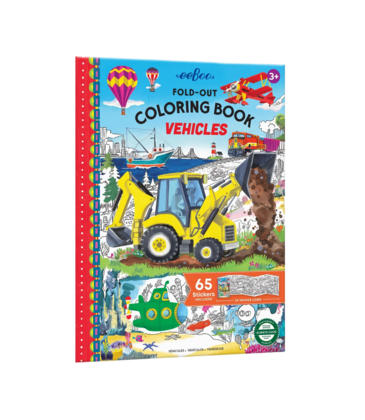 eeboo Fold-Out Coloring Book - Vehicles
