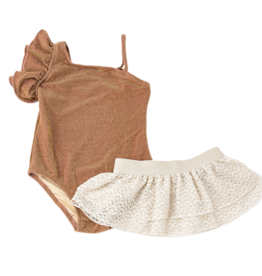 Shade Critters Mocha Shimmer 1 Shoulder & Crochet Skirt