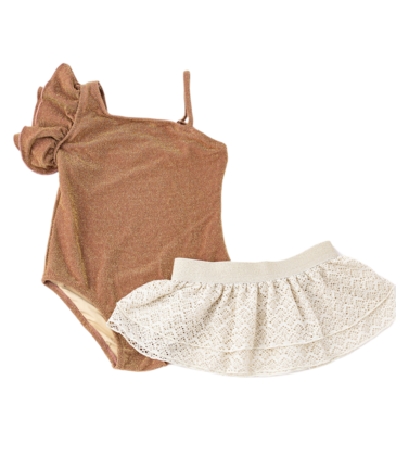 Shade Critters Mocha Shimmer 1 Shoulder & Crochet Skirt