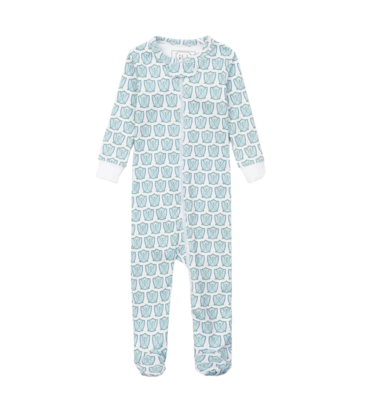 Lila + Hayes Lila + Hayes Parker Zipper Pajama - Golf Crest Blue