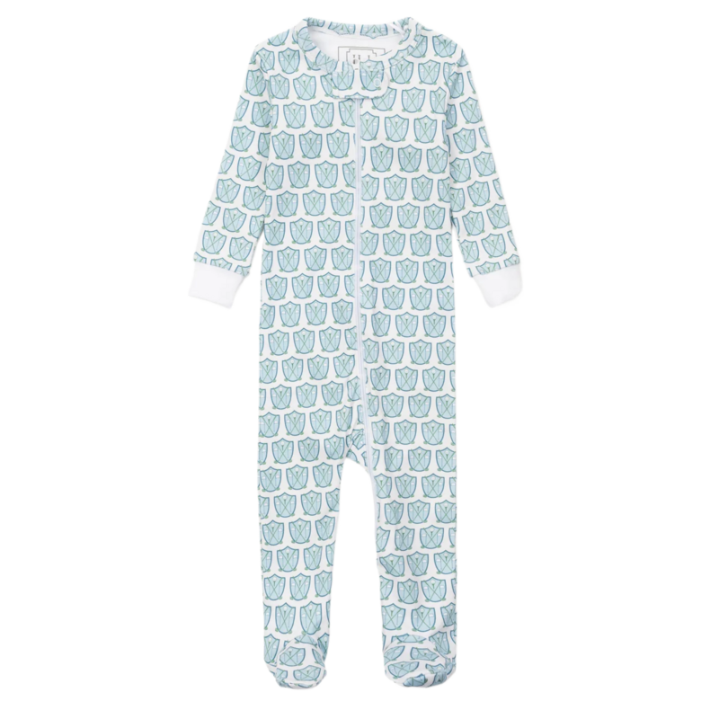 Lila + Hayes Lila + Hayes Parker Zipper Pajama - Golf Crest Blue