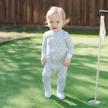 Lila + Hayes Lila + Hayes Parker Zipper Pajama - Golf Crest Blue