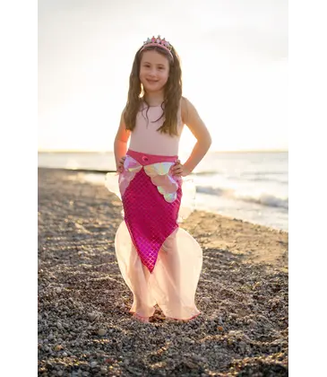 Great Pretenders Great Pretenders Mermaid Glimmer Pink Skirt & Tiara 5-6