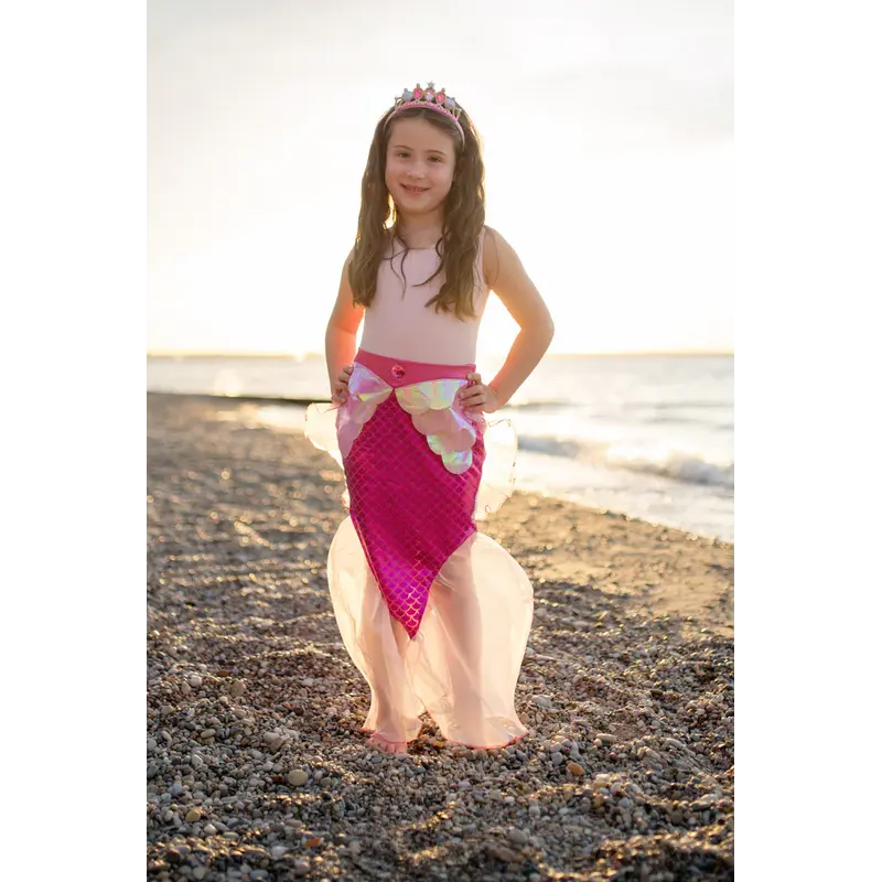 Great Pretenders Great Pretenders Mermaid Glimmer Pink Skirt & Tiara 5-6