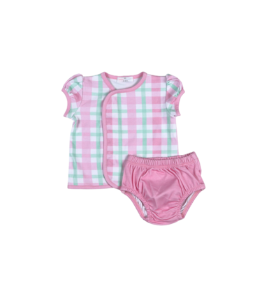 Baby Loren Pink Plaid Jane Diaper Cover Set