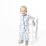 Angel Dear Angel Dear Zipper Romper - Bubbly Sailboats Blue