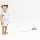 Angel Dear Angel Dear Ruffle Bodysuit Dress - Bubbly Sailboats Pink