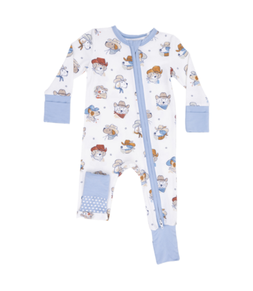Angel Dear Angel Dear Zipper Romper - Cowdogs