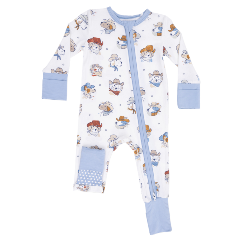 Angel Dear Angel Dear Zipper Romper - Cowdogs