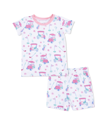 Angel Dear Angel Dear Loungewear Short Set - Golf Carts & Flowers