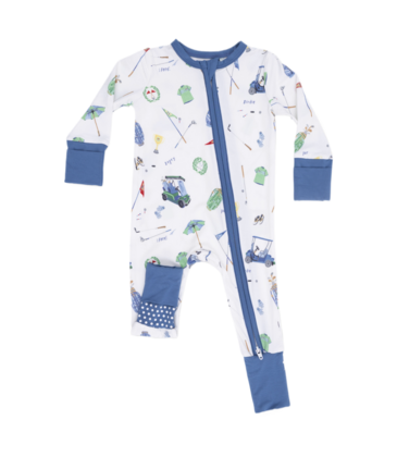 Angel Dear Angel Dear Zipper Romper - Golf Things