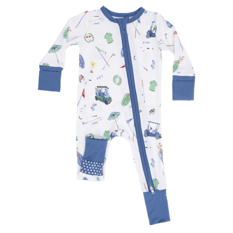 Angel Dear Angel Dear Zipper Romper - Golf Things