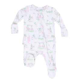 Angel Dear Angel Dear Ruffle Zipper Footie - Pretty Golf