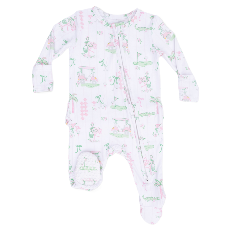 Angel Dear Angel Dear Ruffle Zipper Footie - Pretty Golf