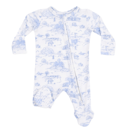 Angel Dear Angel Dear Zipper Footie - Golf Toile