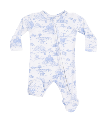 Angel Dear Angel Dear Zipper Footie - Golf Toile