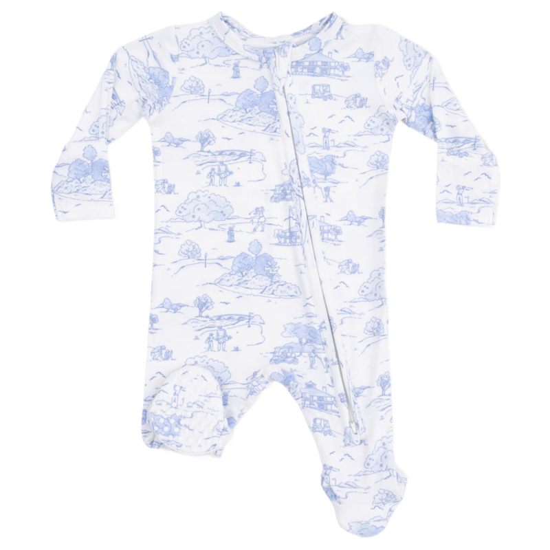Angel Dear Angel Dear Zipper Footie - Golf Toile