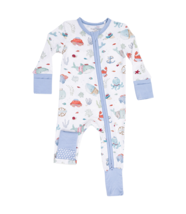 Angel Dear Angel Dear Zipper Romper - Sailor Sea Creatures