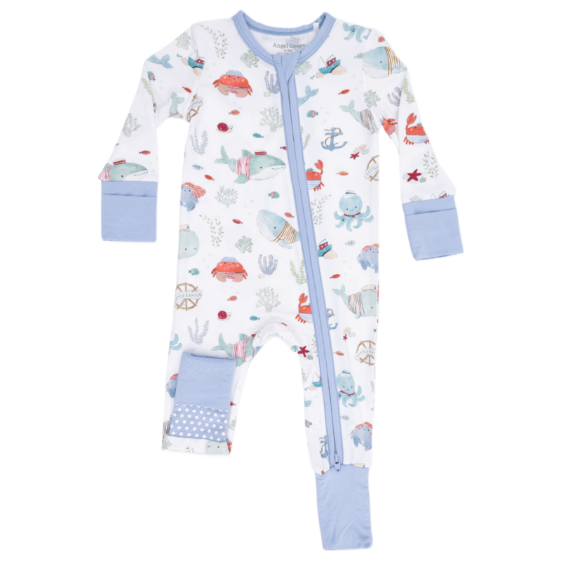 Angel Dear Angel Dear Zipper Romper - Sailor Sea Creatures