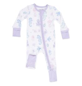 Angel Dear Angel Dear Zipper Romper - Floral Sea Creatures