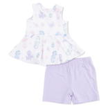 Angel Dear Angel Dear Peplum Tank Top & Bike Short - Floral Sea Creatures