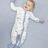 Angel Dear Angel Dear Zipper Romper - Watercolor Blue Whales