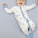 Angel Dear Angel Dear Zipper Romper - Watercolor Blue Whales