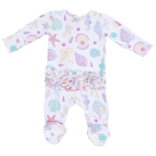 Angel Dear Angel Dear Ruffle Zipper Footie - Beach Days