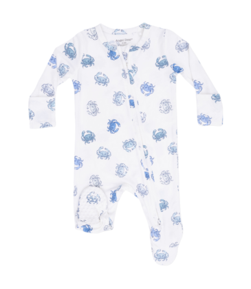 Angel Dear Angel Dear Zipper Footie - Blue Crabs