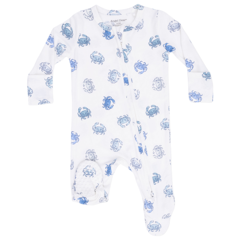 Angel Dear Angel Dear Zipper Footie - Blue Crabs