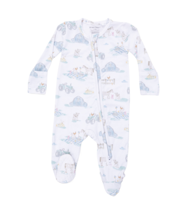 Angel Dear Angel Dear Zipper Footie - Farm Animal Party