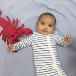 Angel Dear Angel Dear Zipper Footie - Navy Stripe