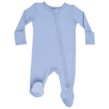 Angel Dear Angel Dear Zipper Footie - Solid Blue Fog