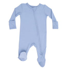 Angel Dear Angel Dear Zipper Footie - Solid Blue Fog