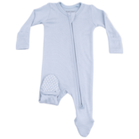 Angel Dear Angel Dear Zipper Footie - Solid Niagara Mist Rib