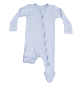 Angel Dear Angel Dear Zipper Footie - Solid Niagara Mist Rib