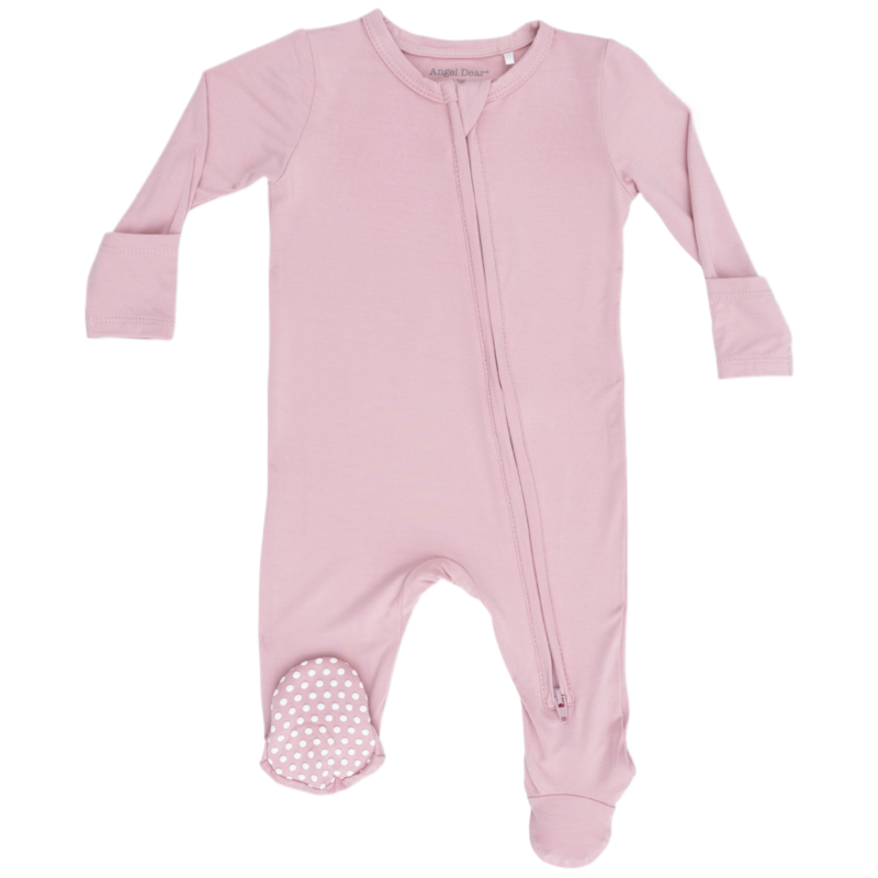 Angel Dear Angel Dear Zipper Footie - Solid Peachskin