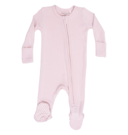 Angel Dear Angel Dear Zipper Footie - Solid Veiled Pink