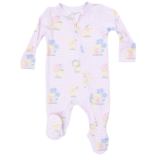 Angel Dear Angel Dear Zipper Footie - Vintage Spring Ducklings Pink