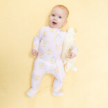 Angel Dear Angel Dear Zipper Footie - Vintage Spring Ducklings Pink