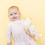 Angel Dear Angel Dear Zipper Footie - Vintage Spring Ducklings Pink