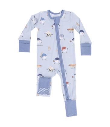 Angel Dear Angel Dear Zipper Romper - Baseballs Playing Baseball
