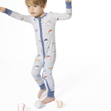 Angel Dear Angel Dear Zipper Romper - Baseballs Playing Baseball