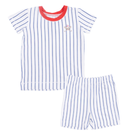 Angel Dear Angel Dear Loungewear Short Set - Baseball Stripe