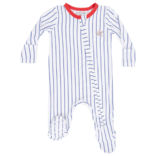 Angel Dear Angel Dear Zipper Footie - Baseball Stripe